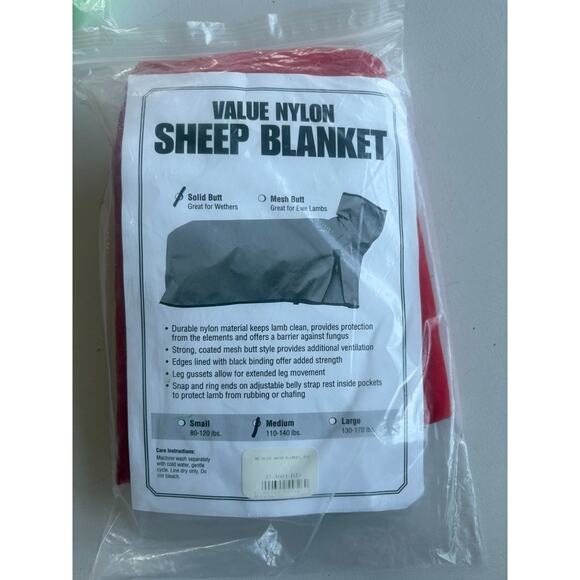 Weaver Leather Other - Weaver Leather Nylon Solid Butt Sheep Blanket Red Medium 110-140 lbs